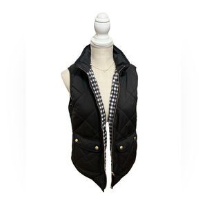 EUC J Crew Black Vest with gold accents size M